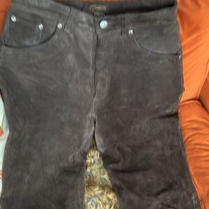 Brown suede jeans